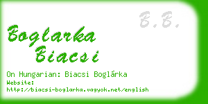 boglarka biacsi business card